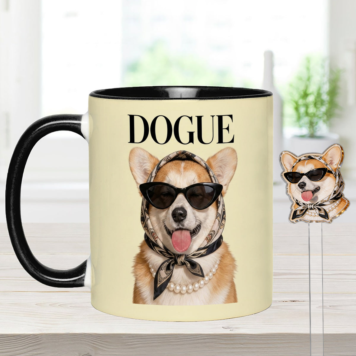 Cadeau Amusant pour Amoureux des Chiens - Tasse Personnalisée avec Mélangeurs en Acrylique