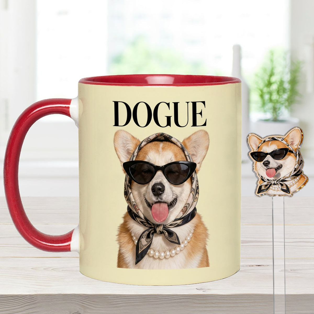 Cadeau Amusant pour Amoureux des Chiens - Tasse Personnalisée avec Mélangeurs en Acrylique