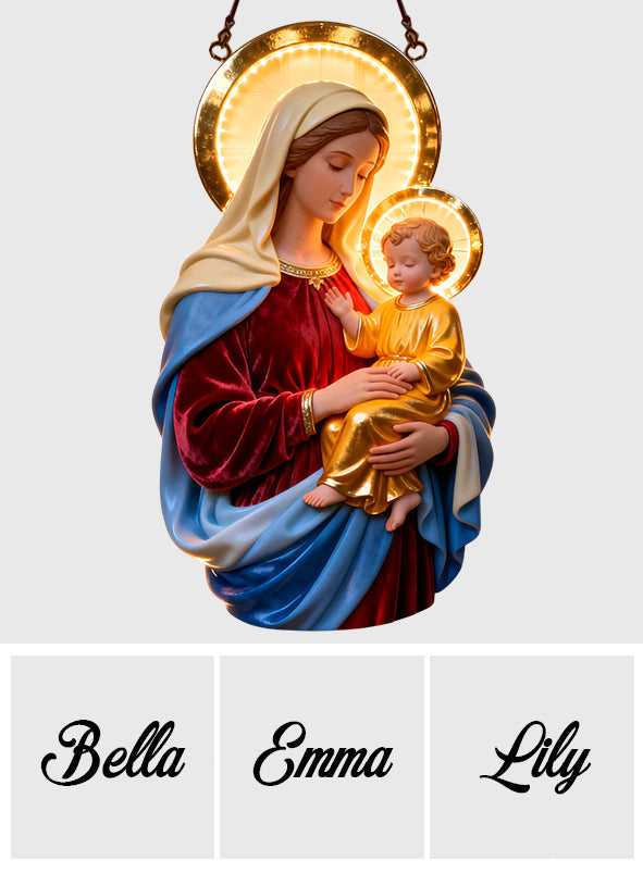 Vierge Marie - Panneau lumineux LED chrétien personnalisé en acrylique