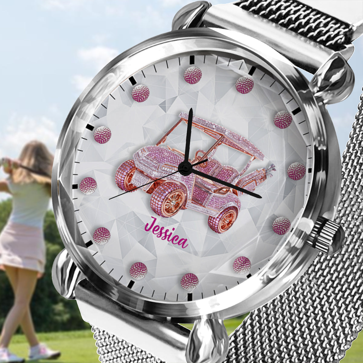 Goft Cart - Montre de golf personnalisée pour femme 