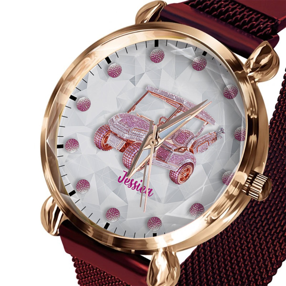 Goft Cart - Montre de golf personnalisée pour femme 