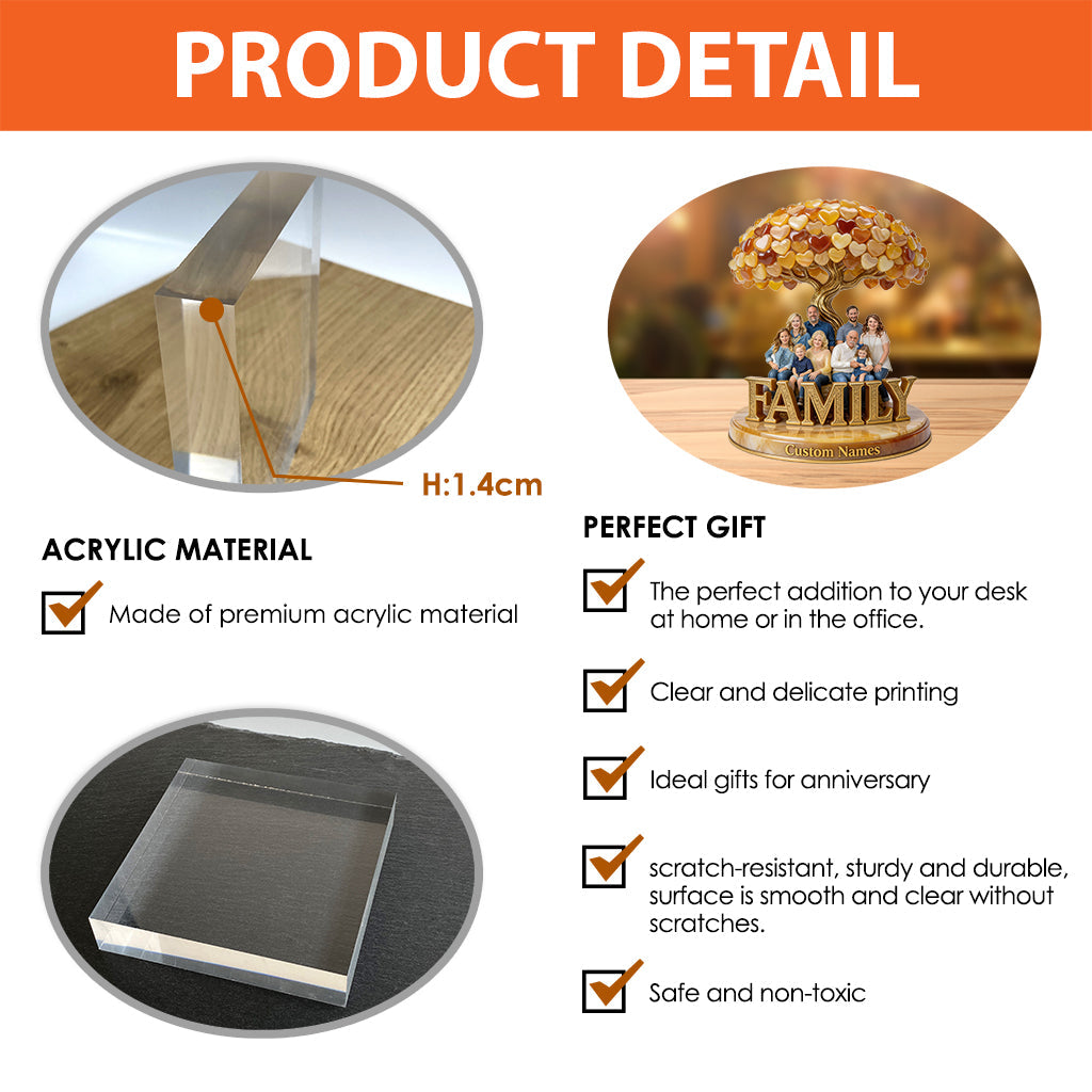 La meilleure famille du monde - Plaque acrylique personnalisée en forme de famille