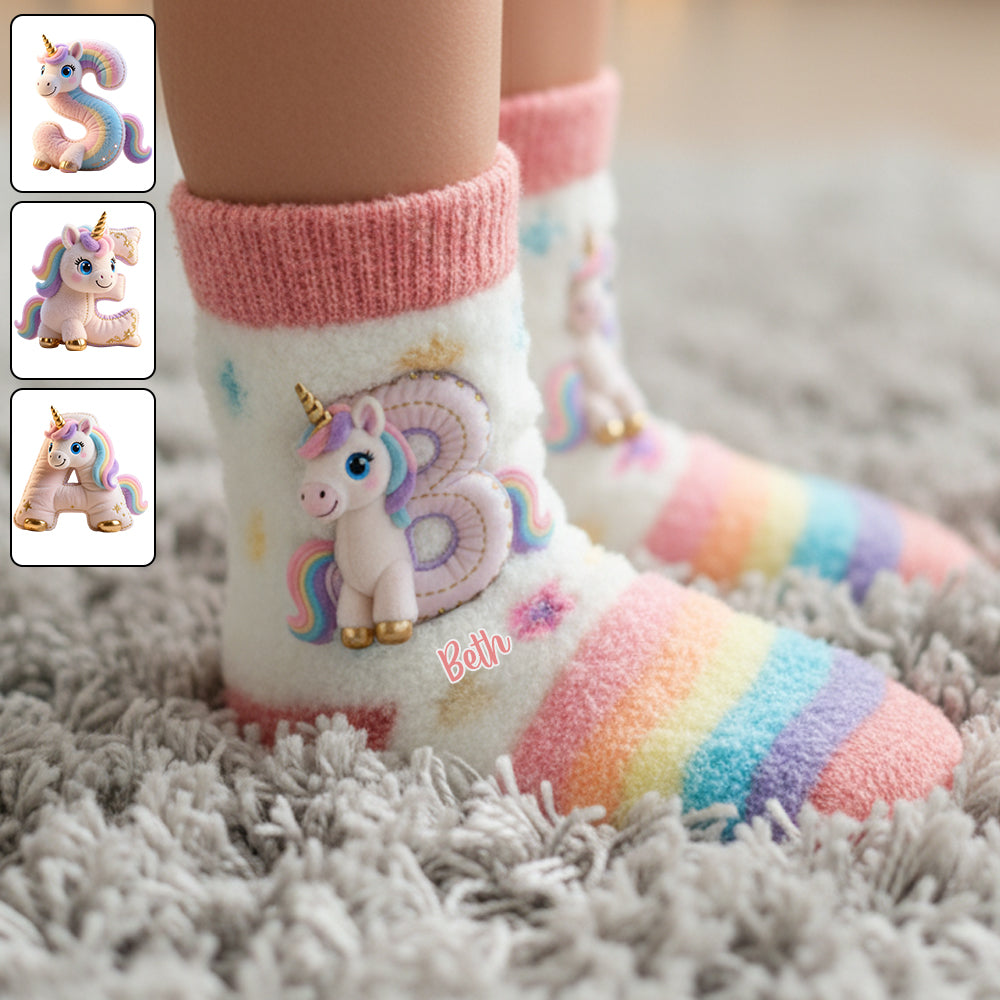 Licorne magique - Chaussettes enfant personnalisées