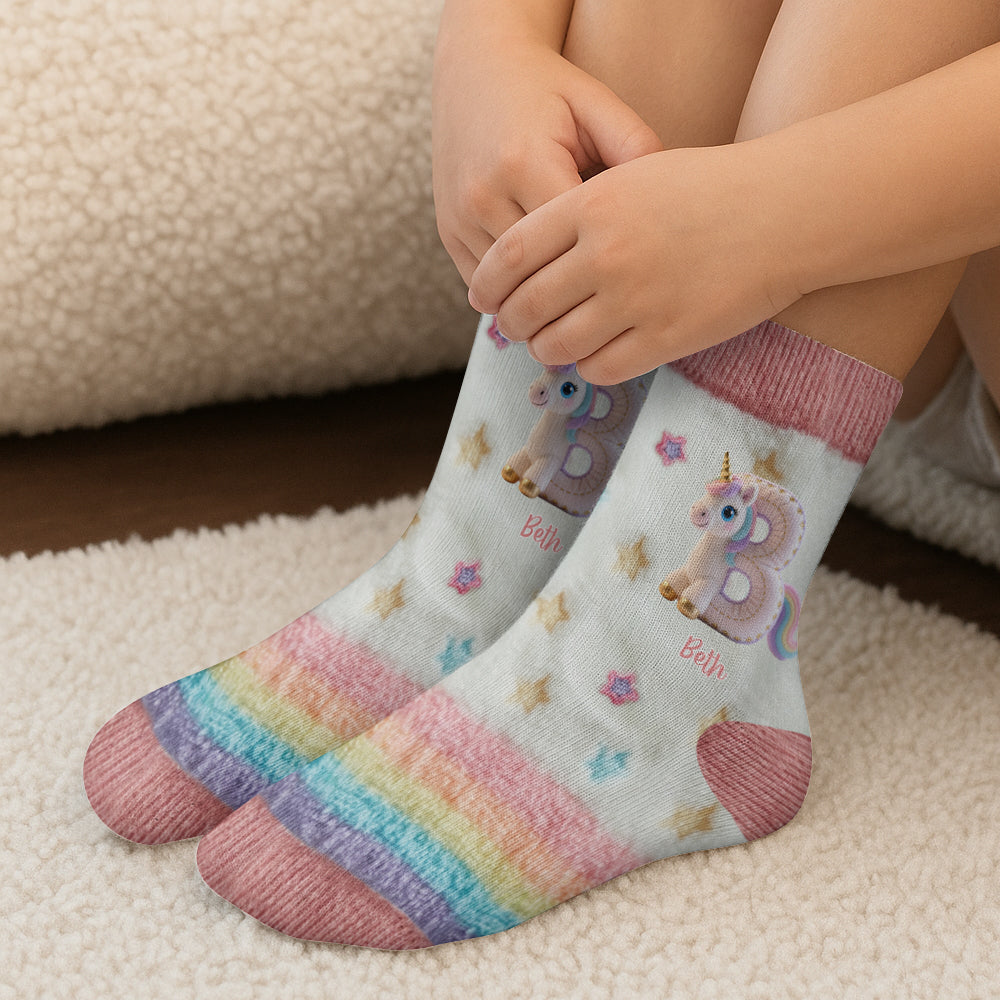 Licorne magique - Chaussettes enfant personnalisées