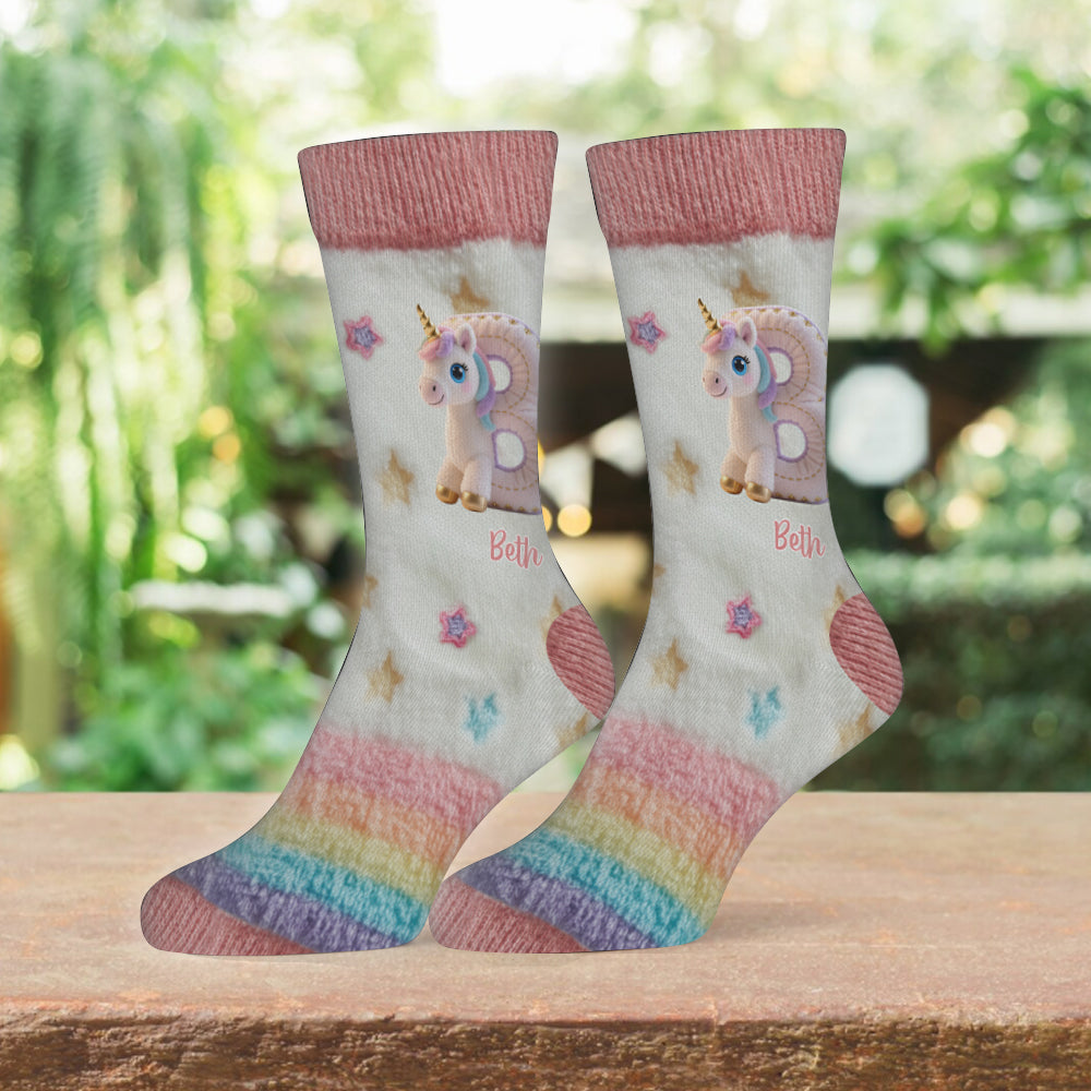 Licorne magique - Chaussettes enfant personnalisées