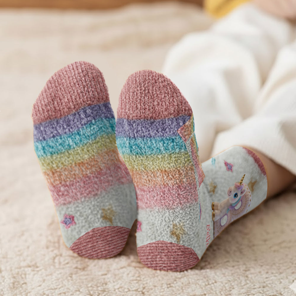 Licorne magique - Chaussettes enfant personnalisées