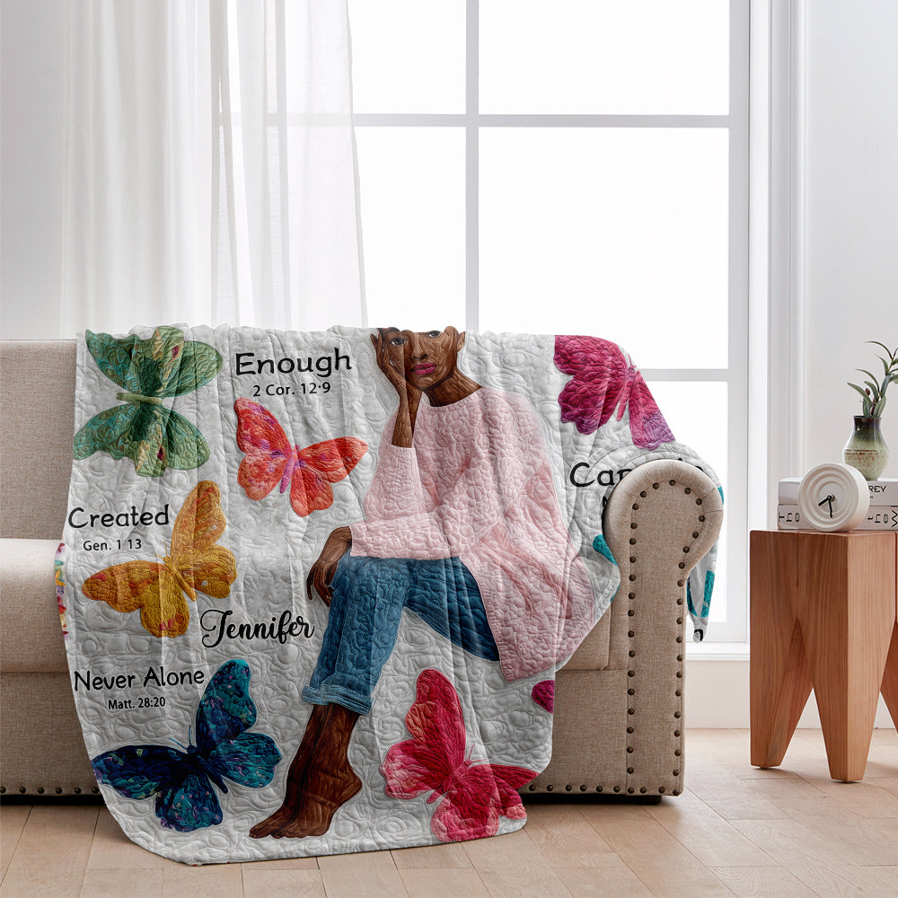 God Says You Are - Personalized African American Blanket