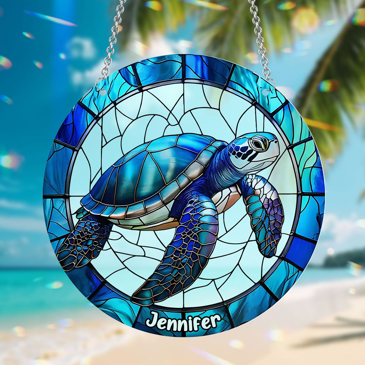 Love Turtles - Personalized Turtle Window Hanging Suncatcher Ornament