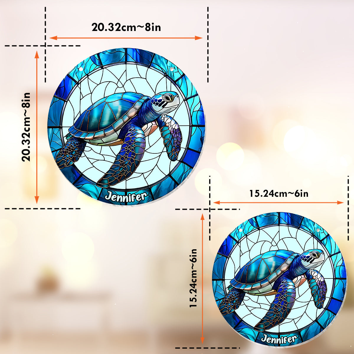 Love Turtles - Personalized Turtle Window Hanging Suncatcher Ornament