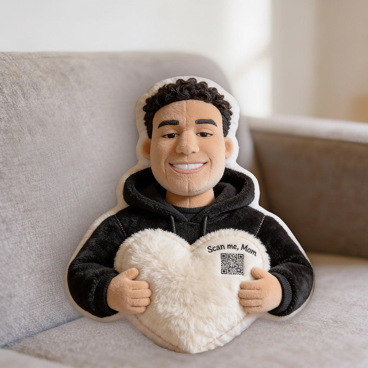 Scan Me - Personalized Mother Premium Faux Fur Pillow