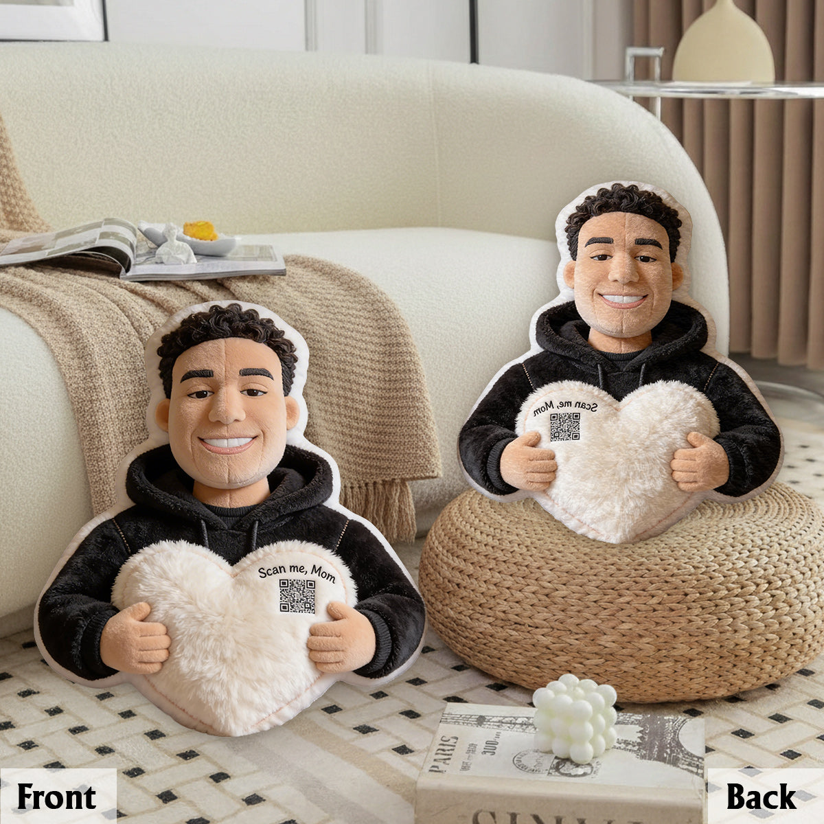 Scan Me - Personalized Mother Premium Faux Fur Pillow