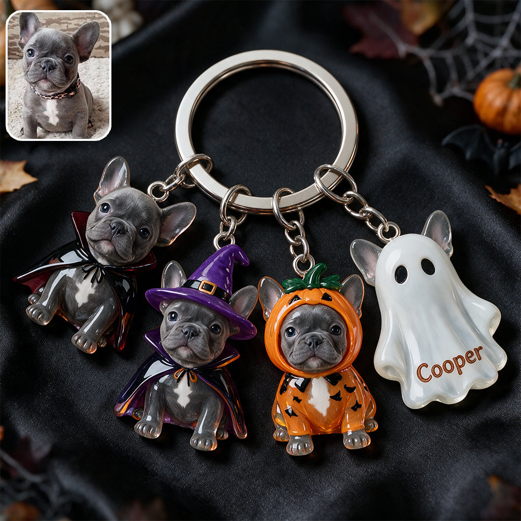 Ambiance Halloween - Porte-clés Premium Personnalisé pour Chien avec Charms