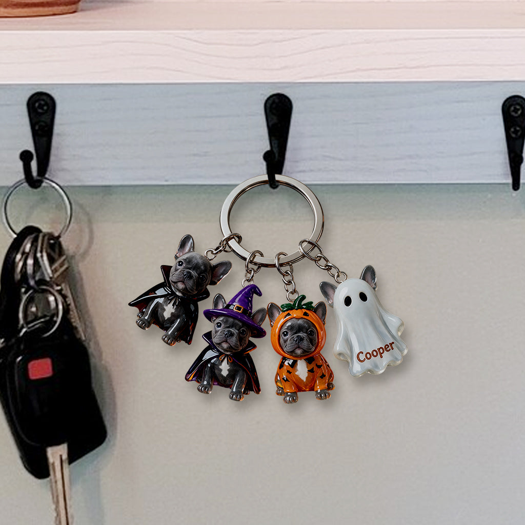 Ambiance Halloween - Porte-clés Premium Personnalisé pour Chien avec Charms