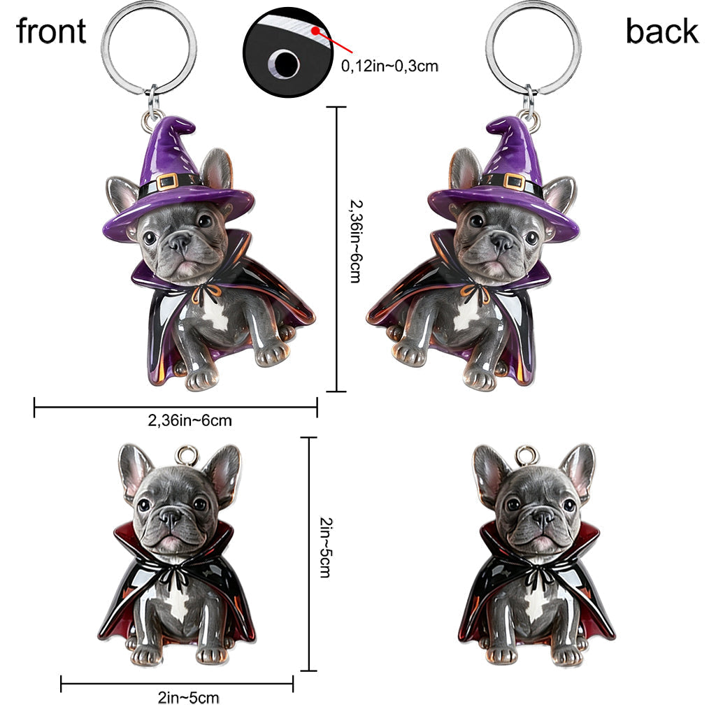 Ambiance Halloween - Porte-clés Premium Personnalisé pour Chien avec Charms