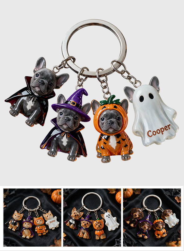 Ambiance Halloween - Porte-clés Premium Personnalisé pour Chien avec Charms