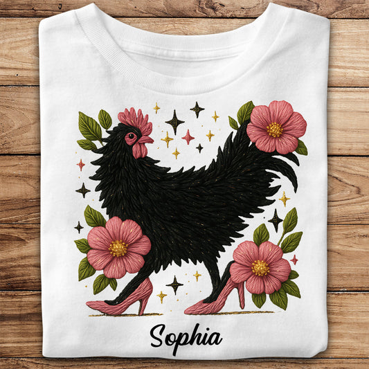 Poulet fleuri - T-shirt et sweat à capuche personnalisés avec motif poulet