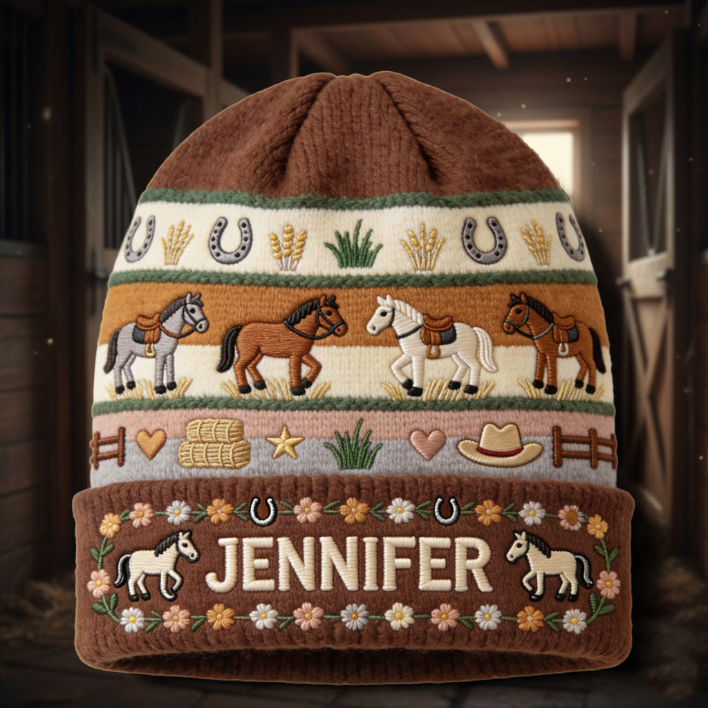 J'adore les chevaux - Bonnet personnalisé pour les amoureux des chevaux