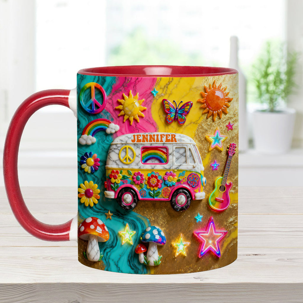 Hippie Souls - Personalized Hippie Accent Mug & Coaster