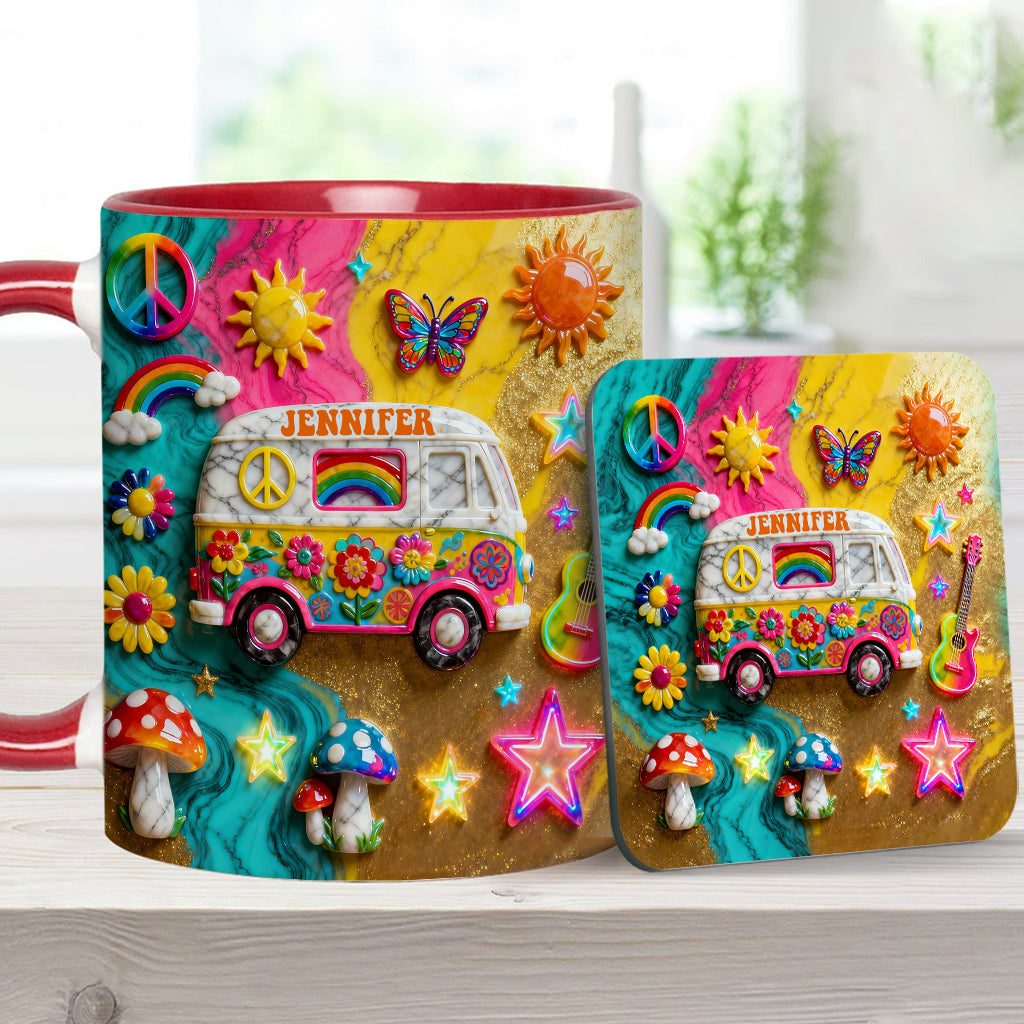 Hippie Souls - Personalized Hippie Accent Mug & Coaster