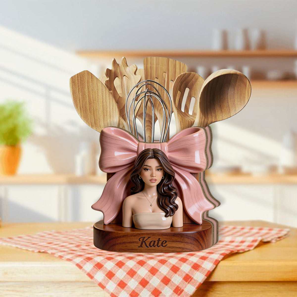 Organisateur de Bureau en Bois Personnalisé - Photo et Maquillage