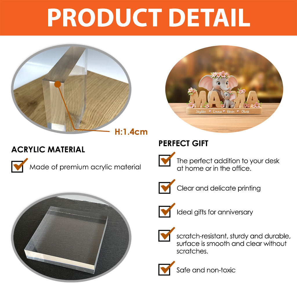 Best Mom/ Grandma Ever - Personalized Mother Custom Shaped Acrylic Plaque