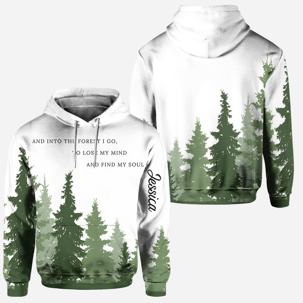 Et je m'enfonce dans la forêt - Sweat à capuche et legging de camping personnalisés