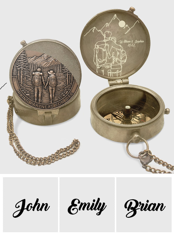 Hiking Partners For Life - Personalized Hiking Compass