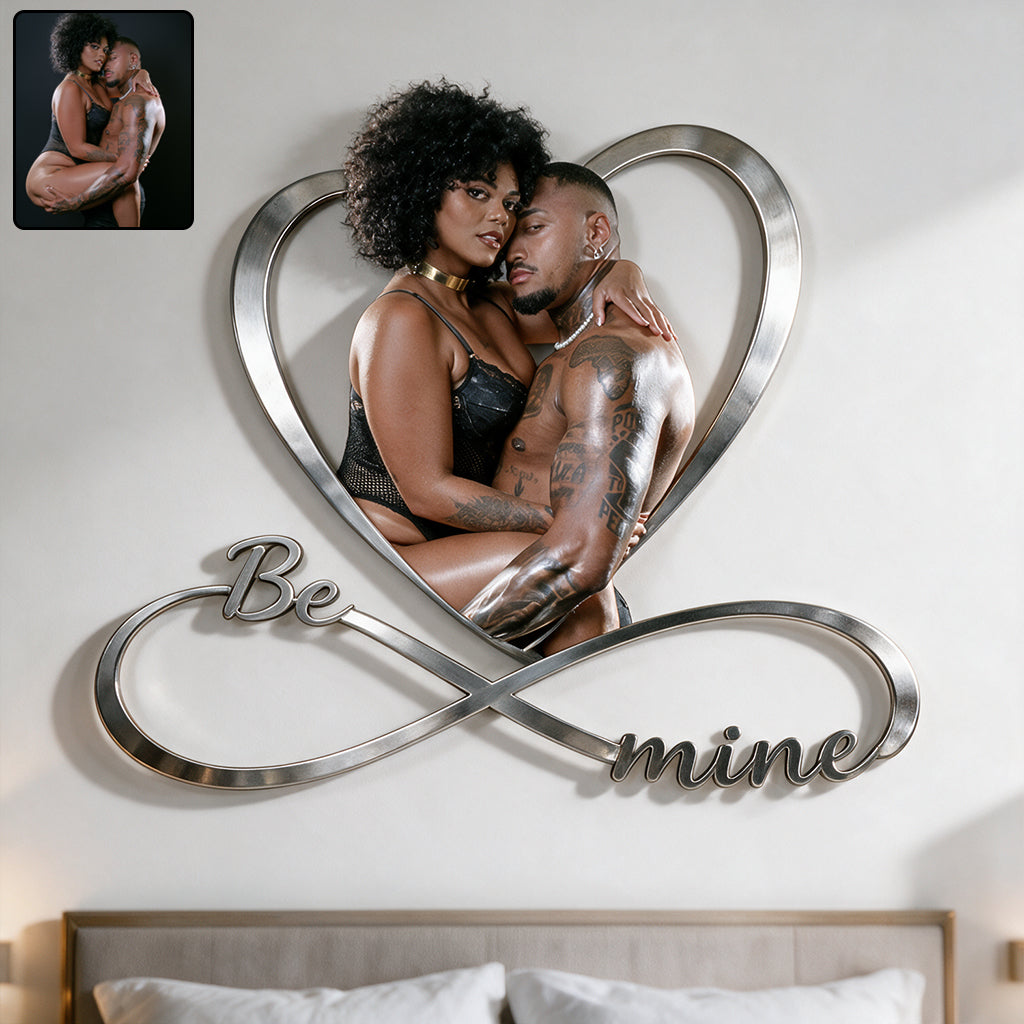 Spicy Love Heart Eternal - Personalized Spicy Couple 3D Printed Cut Metal Sign