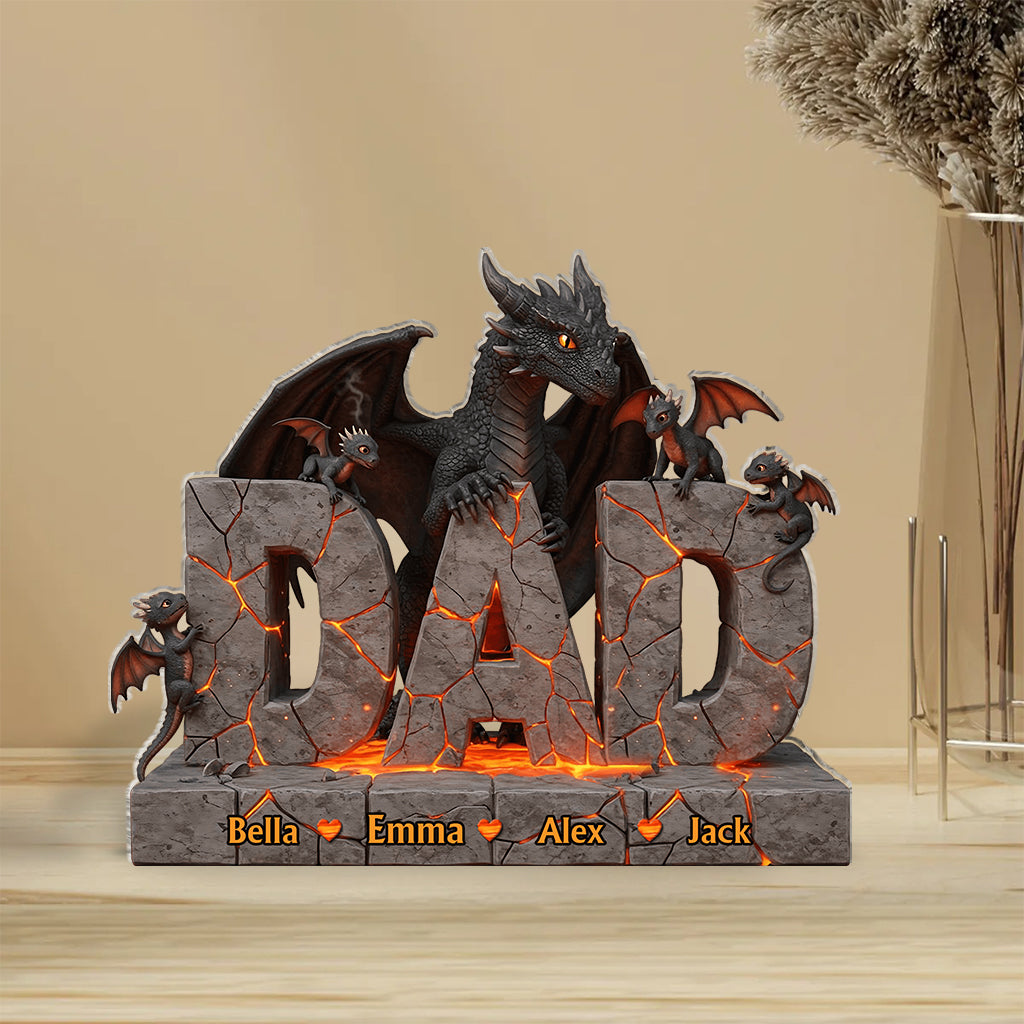 Meilleur papa du monde - Plaque acrylique personnalisée « Papa » en forme de papa