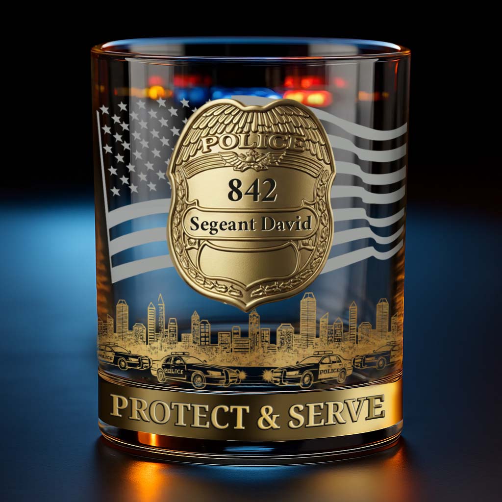 Protéger et servir - Verre à whisky personnalisé pour policier