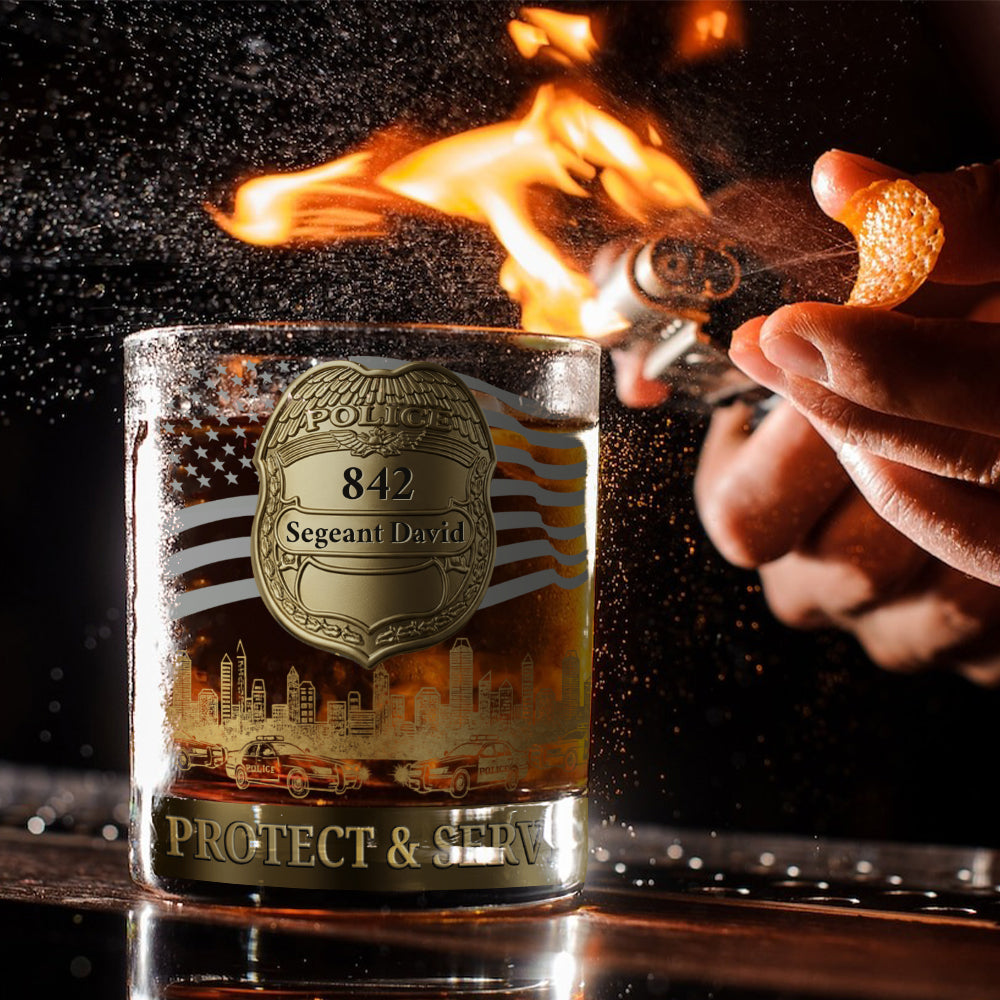 Protéger et servir - Verre à whisky personnalisé pour policier