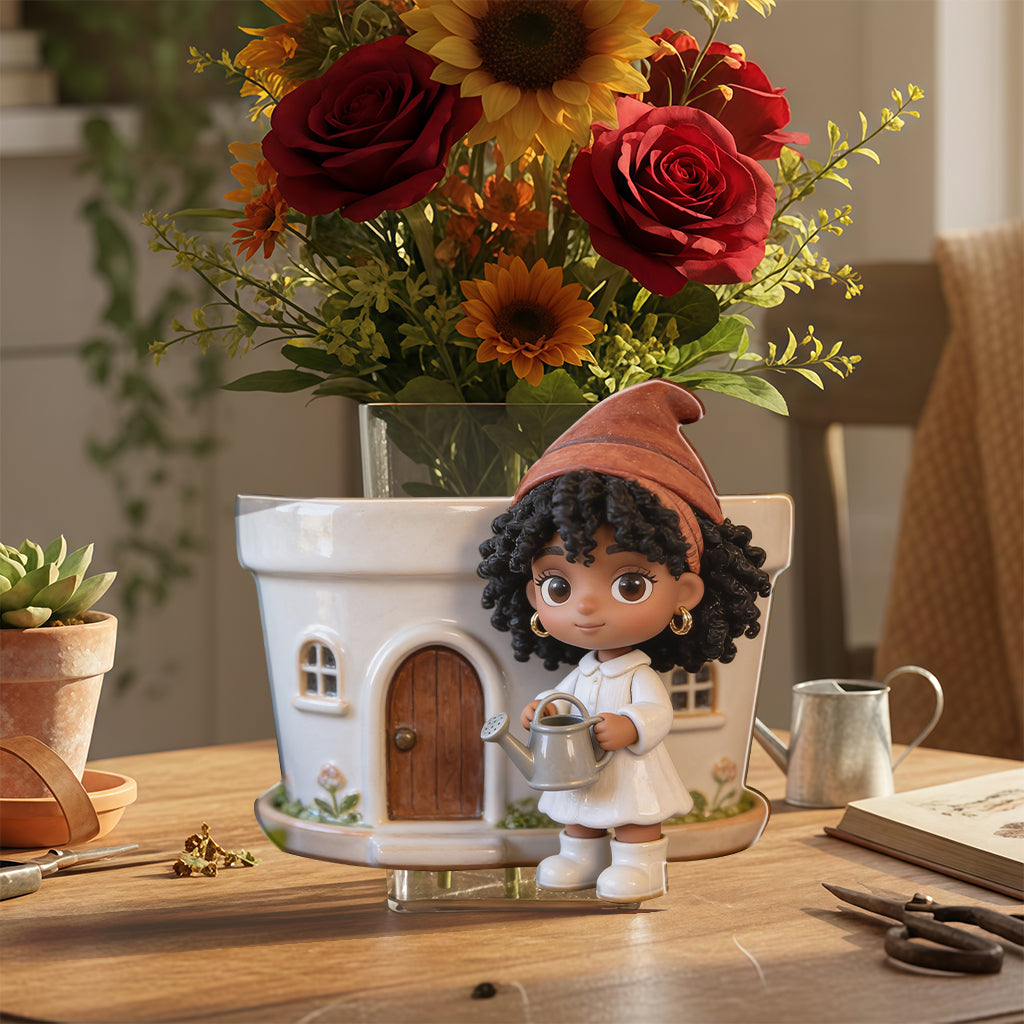 Custom Garden Gnome From Any Photo - Personalized Gardening Acrylic Pot