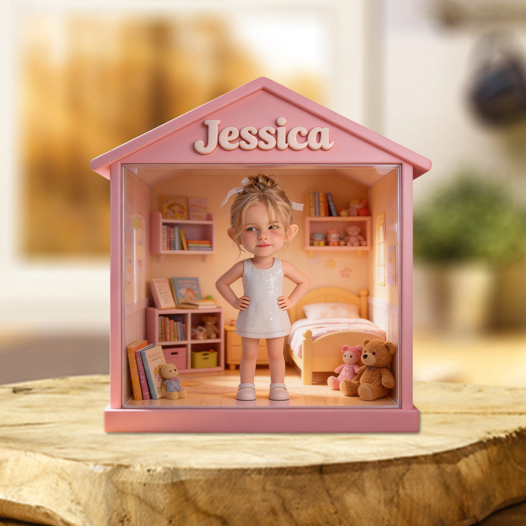 Maison d'enfant - Plaque acrylique personnalisée en forme d'enfant