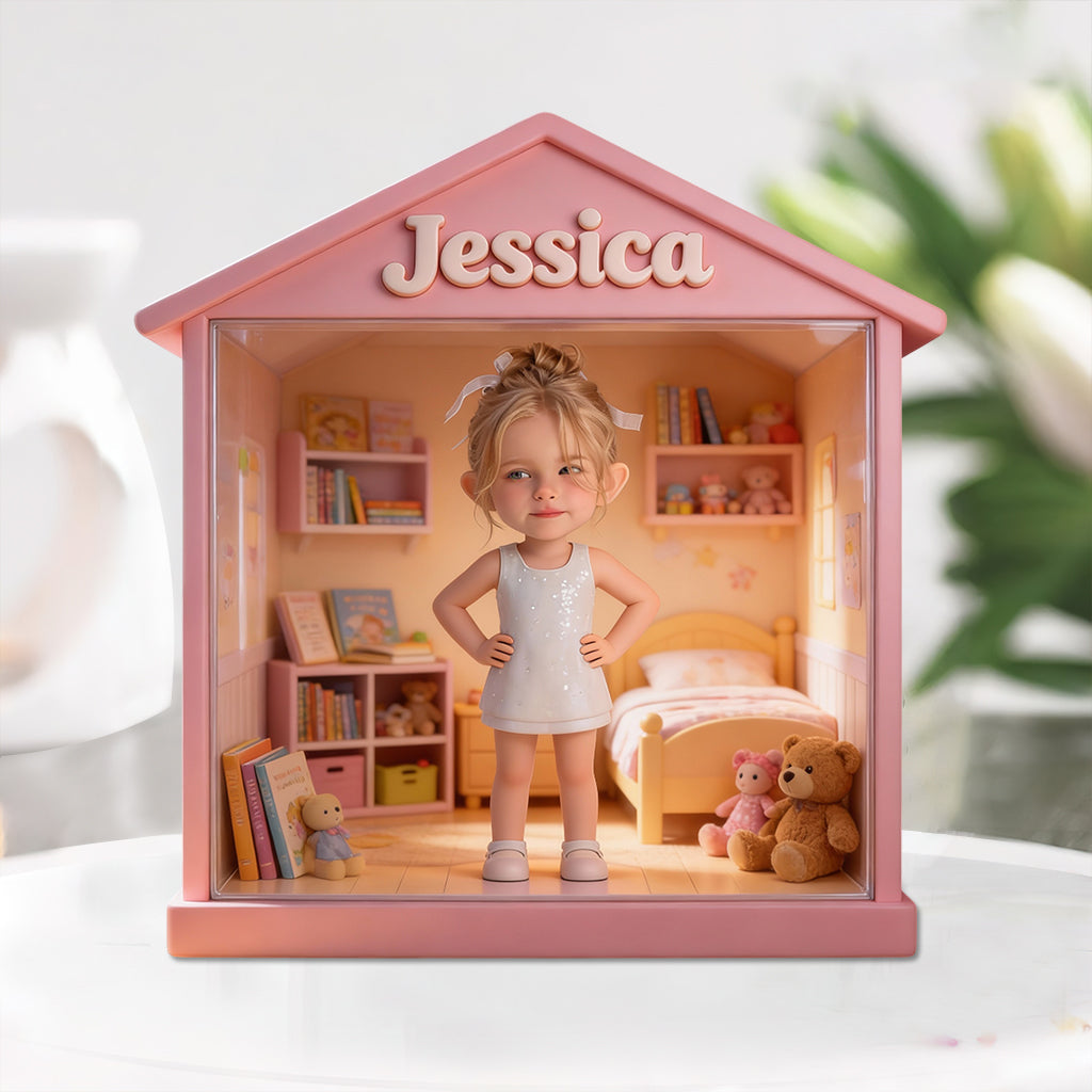 Maison d'enfant - Plaque acrylique personnalisée en forme d'enfant