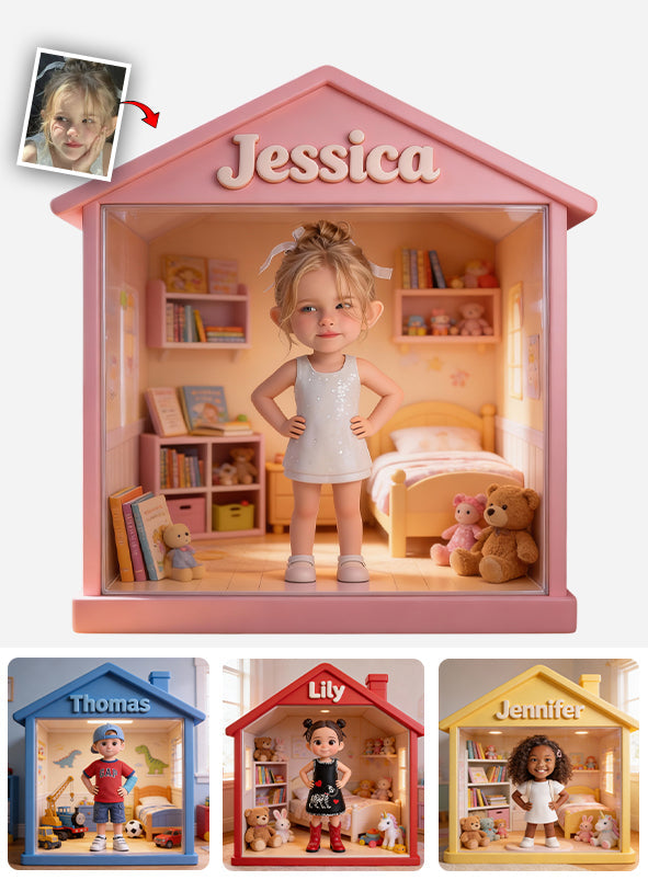 Maison d'enfant - Plaque acrylique personnalisée en forme d'enfant