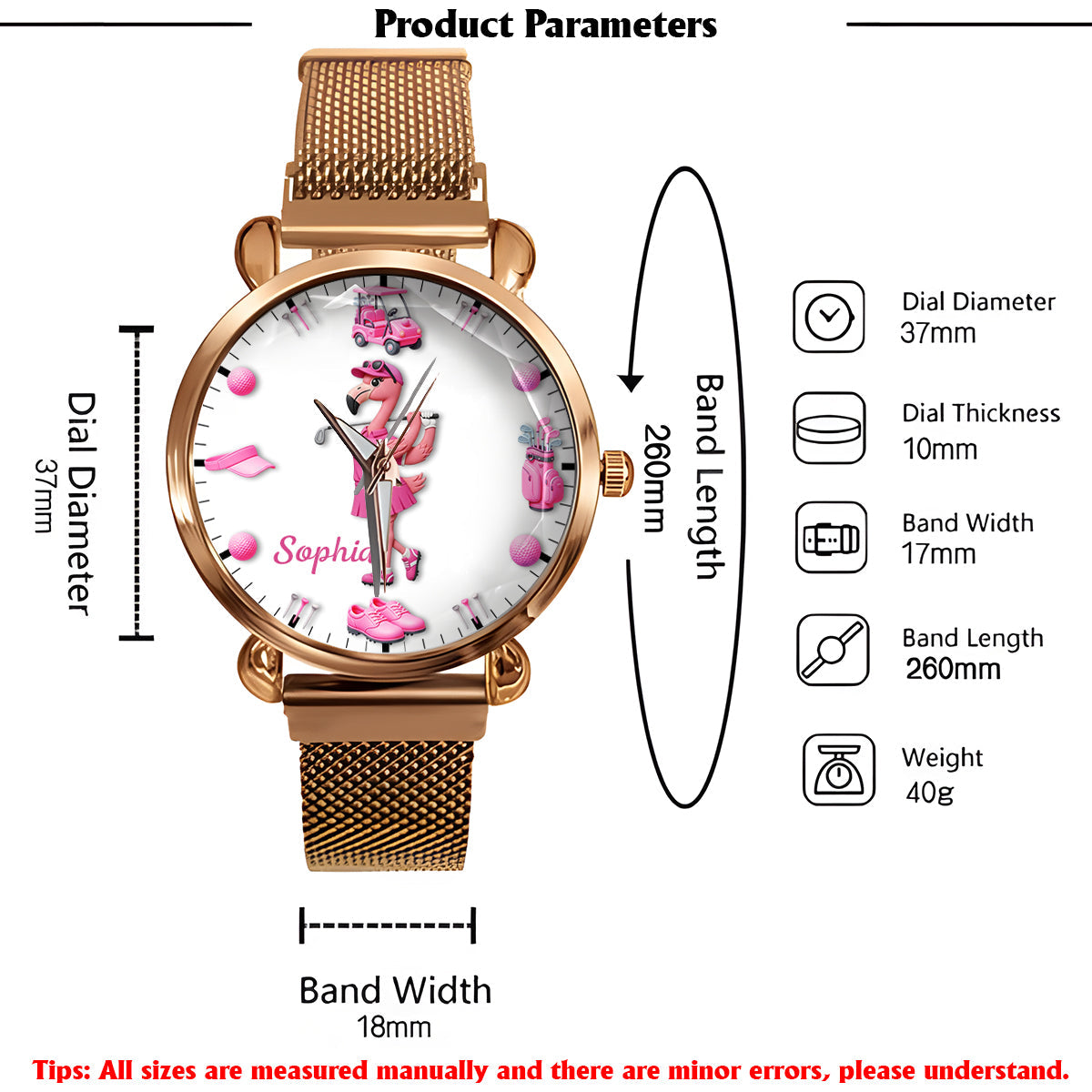 Time For Golf - Personalized Golf Women Hand Watch