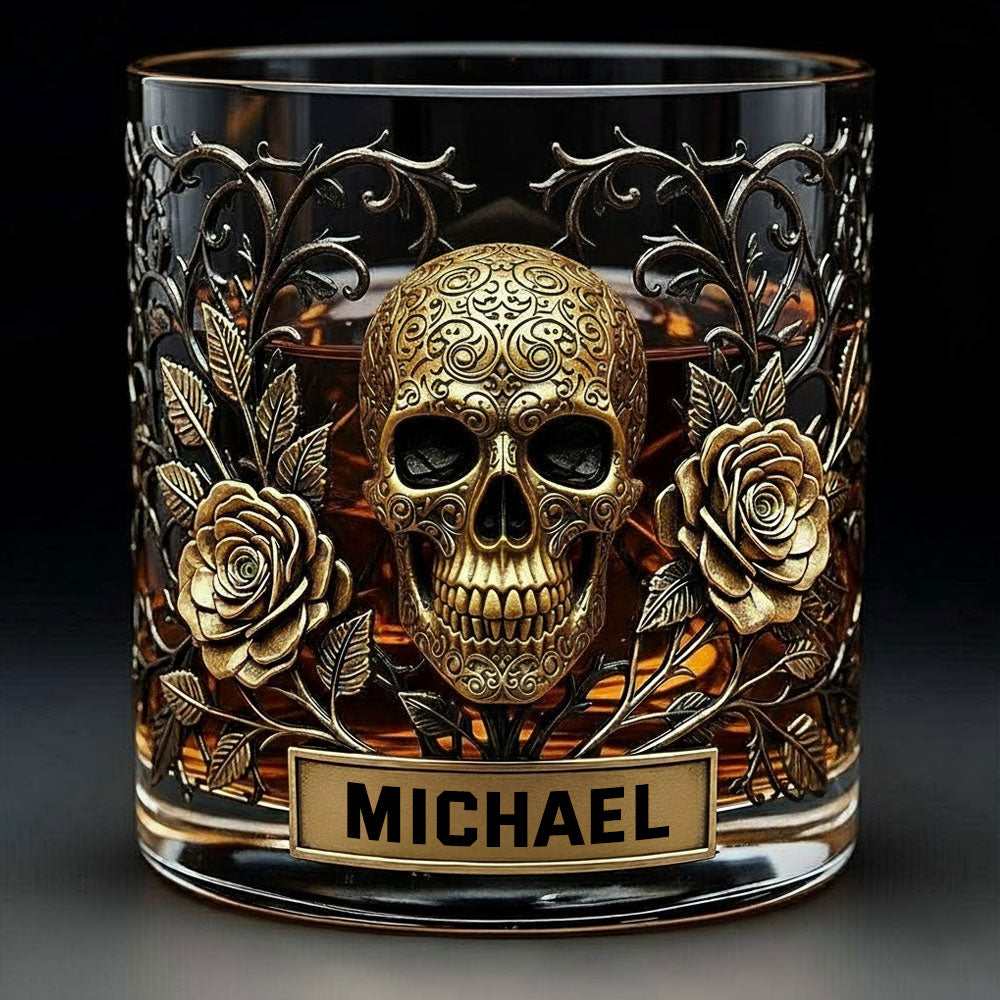 Verre à whisky Skull Gothic - Mon spiritueux préféré : le whisky - Verre à whisky personnalisé Skull Gothic
