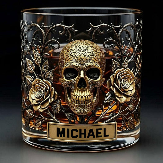 Verre à whisky Skull Gothic - Mon spiritueux préféré : le whisky - Verre à whisky personnalisé Skull Gothic