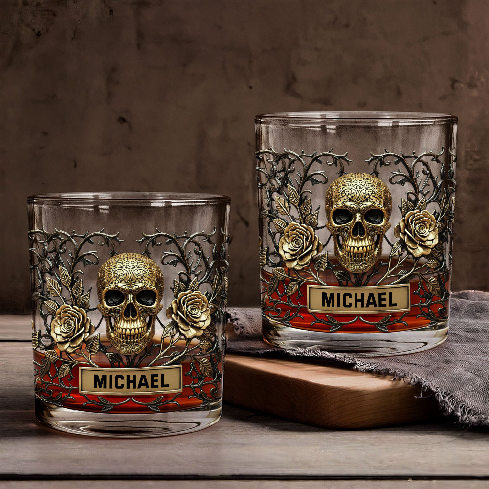 Verre à whisky Skull Gothic - Mon spiritueux préféré : le whisky - Verre à whisky personnalisé Skull Gothic