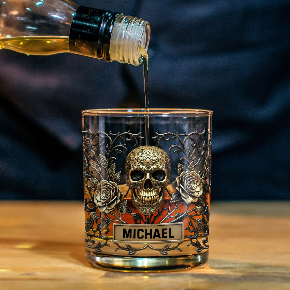 Verre à whisky Skull Gothic - Mon spiritueux préféré : le whisky - Verre à whisky personnalisé Skull Gothic