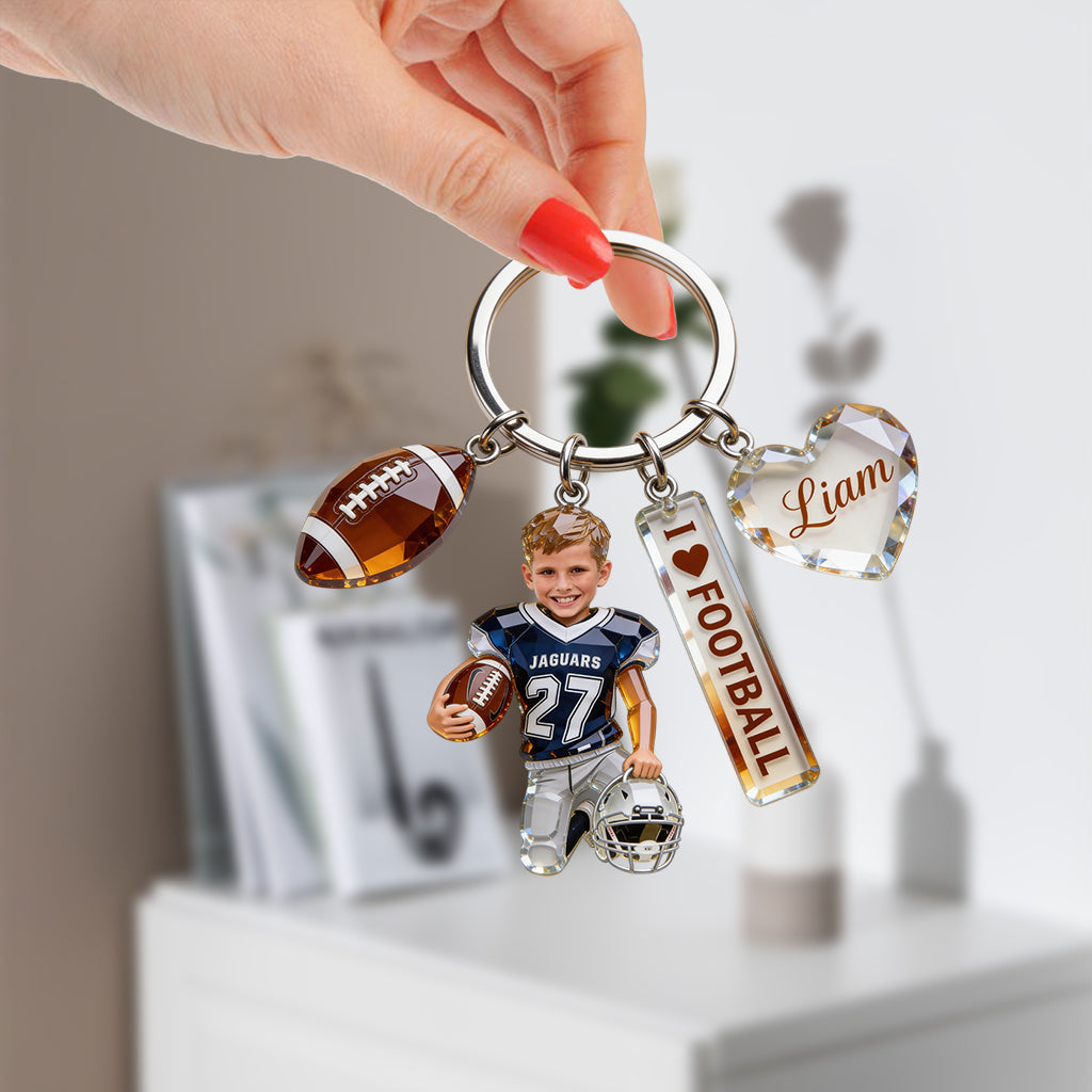 Sports pour enfants - Porte-clés premium personnalisé avec charms