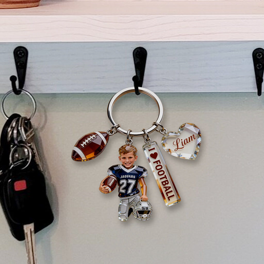 Sports pour enfants - Porte-clés premium personnalisé avec charms