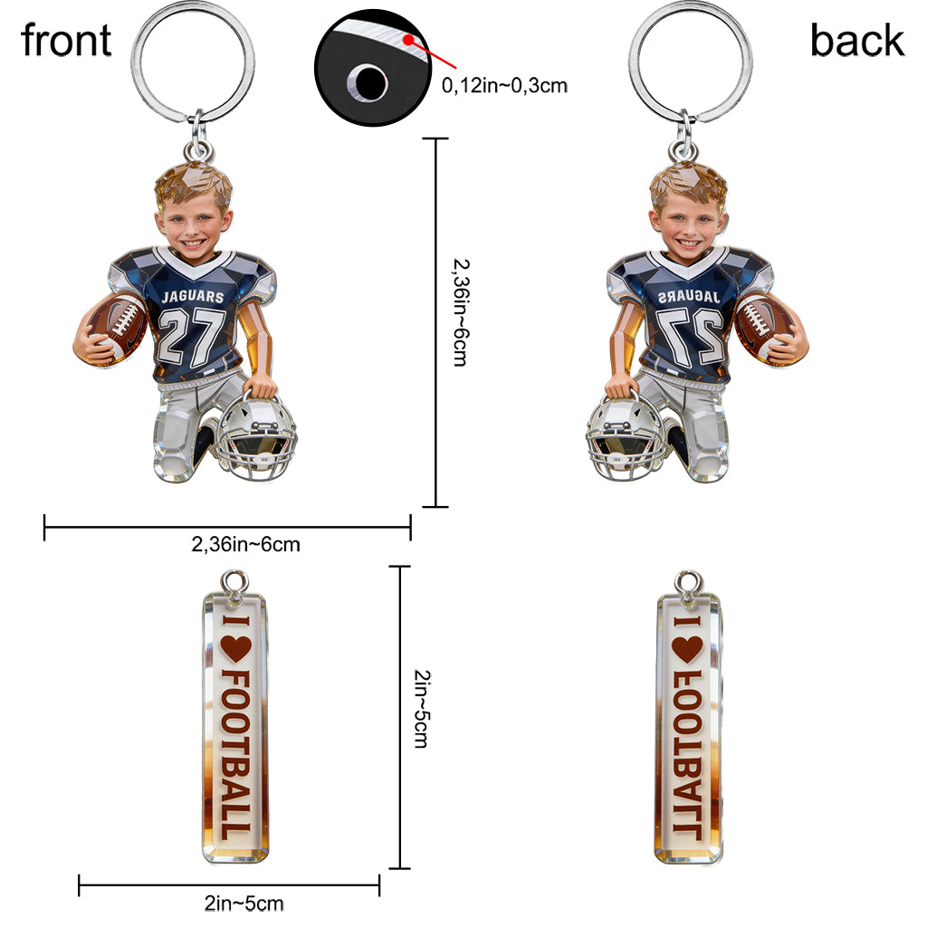 Sports pour enfants - Porte-clés premium personnalisé avec charms