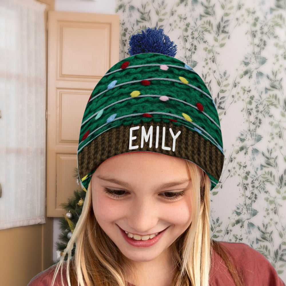Joli sapin de Noël - Bonnet familial personnalisé