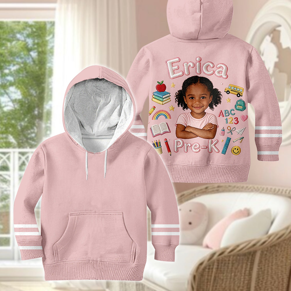 Back To School - Personalized Kid Kid Hoodie & Flare Leggings Set
