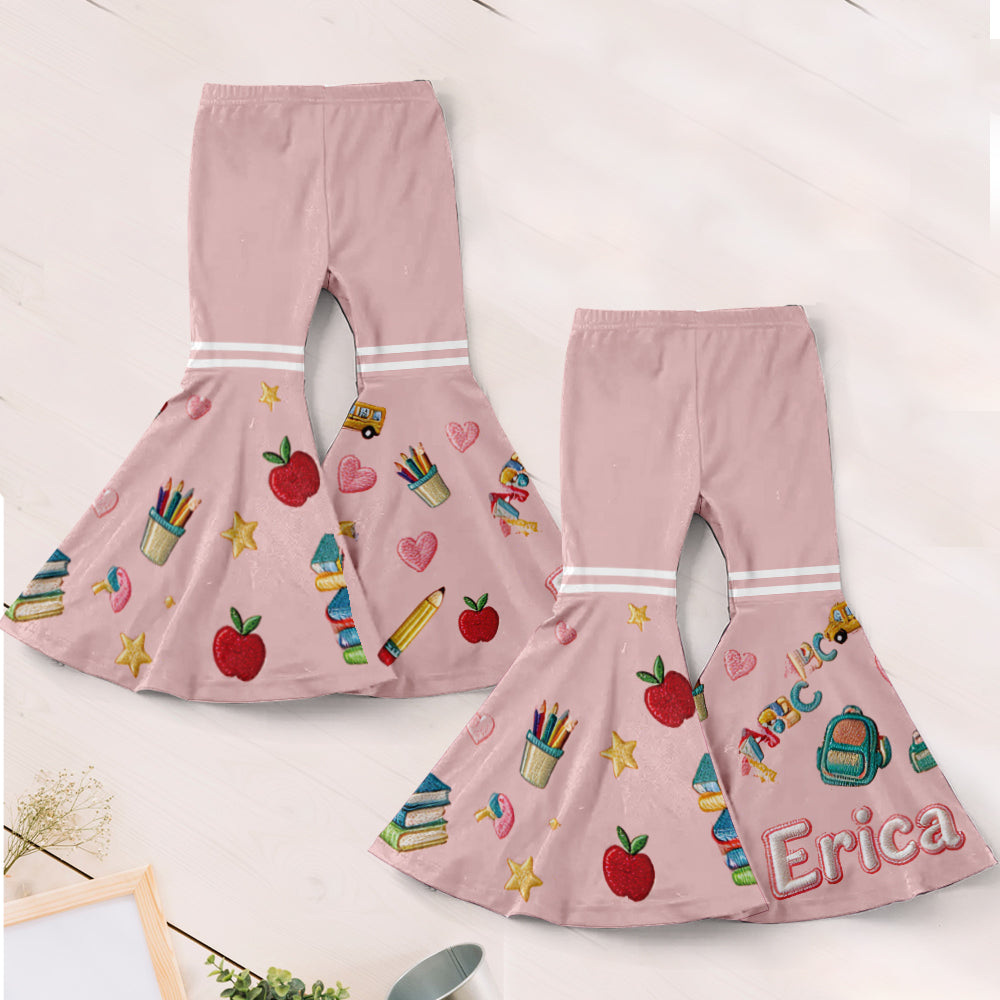 Back To School - Personalized Kid Kid Hoodie & Flare Leggings Set