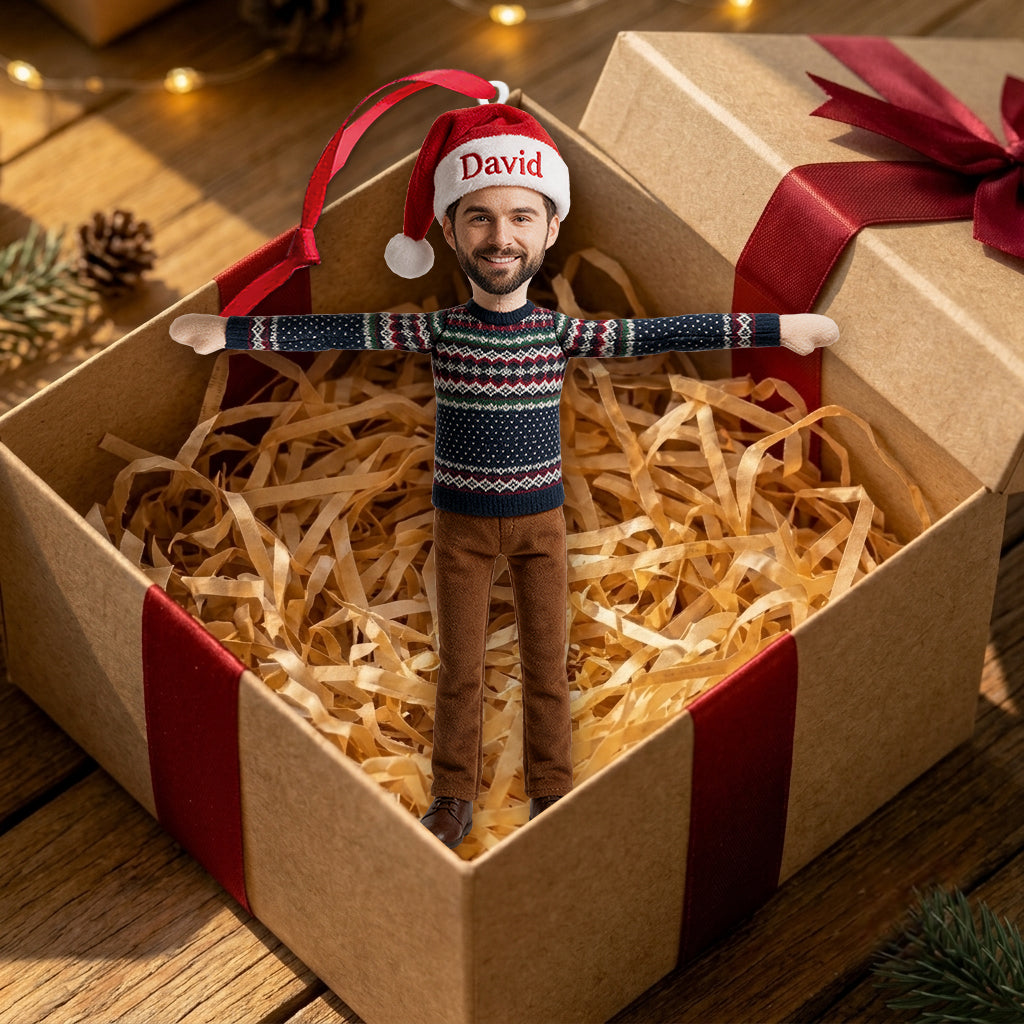 Funny Posable Plush Ornament Gift For Family Members - Personalized Family Ornament With Charm