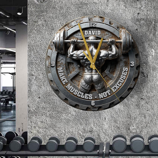Pas de levage, pas de cadeau - Horloge murale de fitness personnalisée