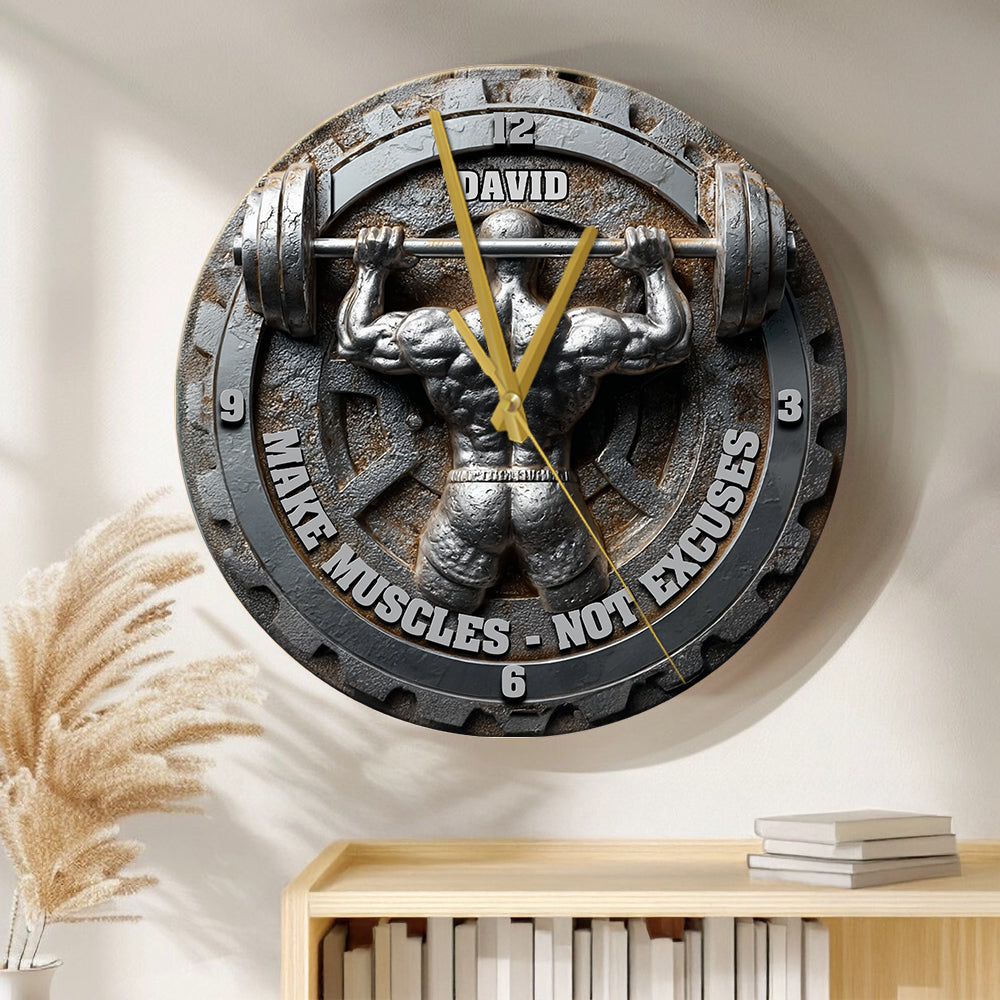 Pas de levage, pas de cadeau - Horloge murale de fitness personnalisée