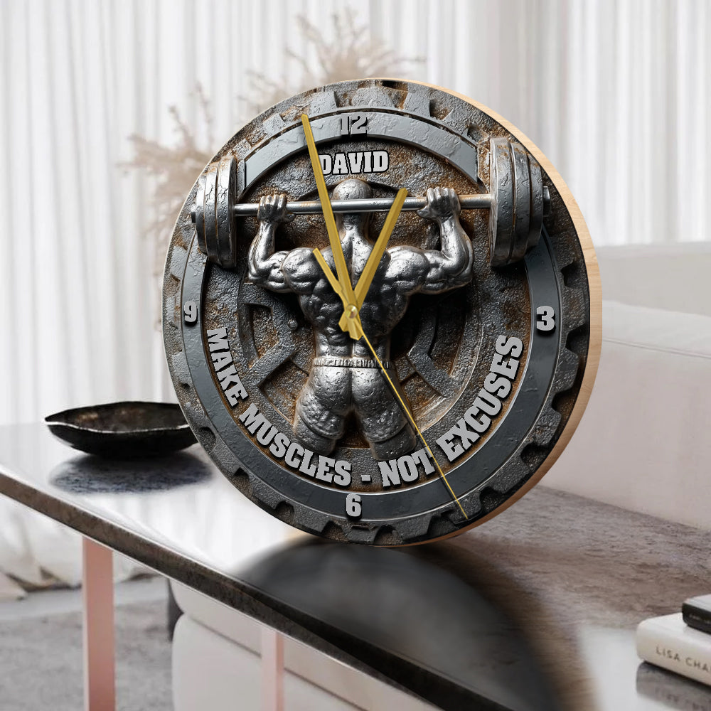 Pas de levage, pas de cadeau - Horloge murale de fitness personnalisée